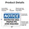 Signmission Restricted Area Proper O.R. Attire Required OSHA Notice Sign, Plastic, 10in W x 7in L, 2PK OS-2PACK-NS-P-710-L-18084 - alternate 8